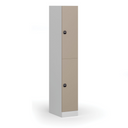 Šatní skříňka s úložnými boxy, 2 boxy, 1850 x 300 x 500 mm, RFID zámek, béžové dveře