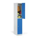 Šatní skříňka s úložnými boxy, 2 boxy, 1850 x 300 x 500 mm, RFID zámek, béžové dveře