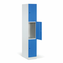 Šatní skříňka s úložnými boxy, 3 boxy, 1850 x 300 x 500 mm, RFID zámek, červené dveře
