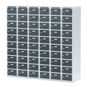 Šatní skříňka s úložnými boxy, 30 boxů, 1800 x 900 x 500 mm, otočný zámek, tmavě šedé dveře
