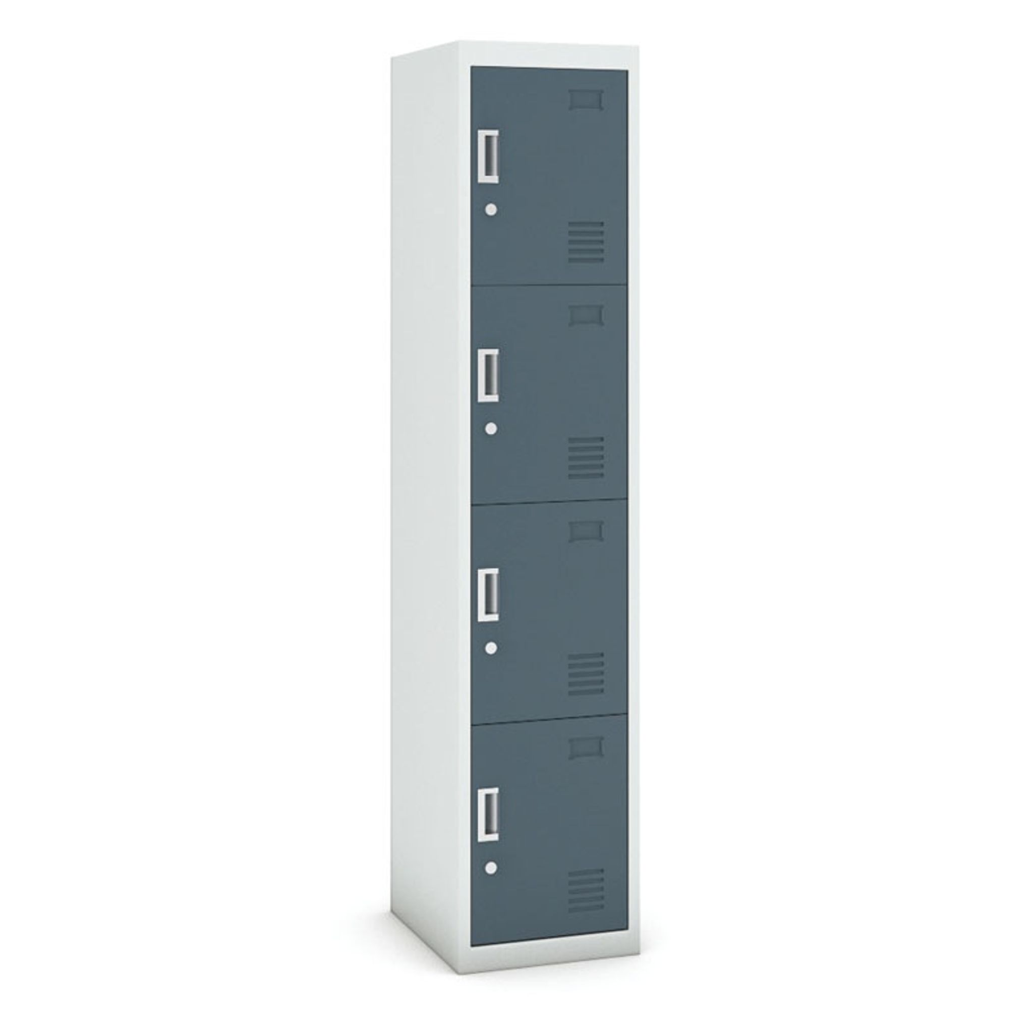 Šatní skříňka s úložnými boxy, 4 boxy, 1800 x 380 x 450 mm, demont, cylindrický zámek