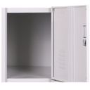 Šatní skříňka s úložnými boxy, 5 boxů, 1800 x 380 x 450 mm, cylindrický zámek, šedé dveře