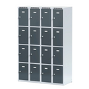 Šatní skříňka s úložnými boxy, 8 boxů, 1800 x 600 x 500 mm, cylindrický zámek, červené dveře