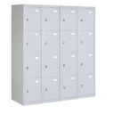 Šatní skříňka s úložnými boxy, 8 boxů, 1820 x 760 x 500 mm, cylindrický zámek, šedé dveře