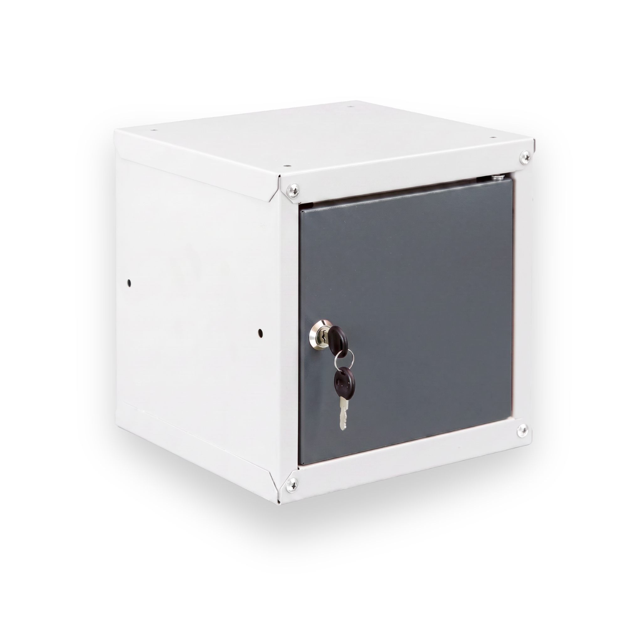 Šatní skříňka s uzamykatelným boxem 250 x 250 x 250 mm, cylindrický zámek