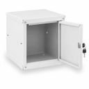 Šatní skříňka s uzamykatelným boxem 250 x 250 x 250 mm, cylindrický zámek, grafit