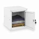 Šatní skříňka s uzamykatelným boxem 250 x 250 x 250 mm, cylindrický zámek, grafit