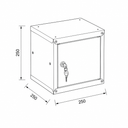 Šatní skříňka s uzamykatelným boxem 250 x 250 x 250 mm, cylindrický zámek, modrá