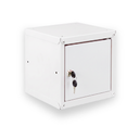 Šatní skříňka s uzamykatelným boxem 250 x 250 x 250 mm, cylindrický zámek, šedá