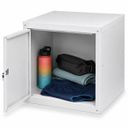 Šatní skříňka s uzamykatelným boxem 450 x 450 x 450 mm, cylindrický zámek, grafit