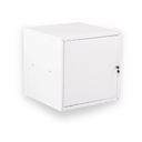 Šatní skříňka s uzamykatelným boxem 450 x 450 x 450 mm, cylindrický zámek, šedá
