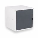 Šatní skříňka s uzamykatelným boxem 550 x 550 x 550 mm, cylindrický zámek, grafit