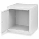 Šatní skříňka s uzamykatelným boxem 550 x 550 x 550 mm, cylindrický zámek, modrá