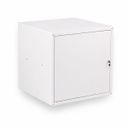Šatní skříňka s uzamykatelným boxem 550 x 550 x 550 mm, cylindrický zámek, šedá