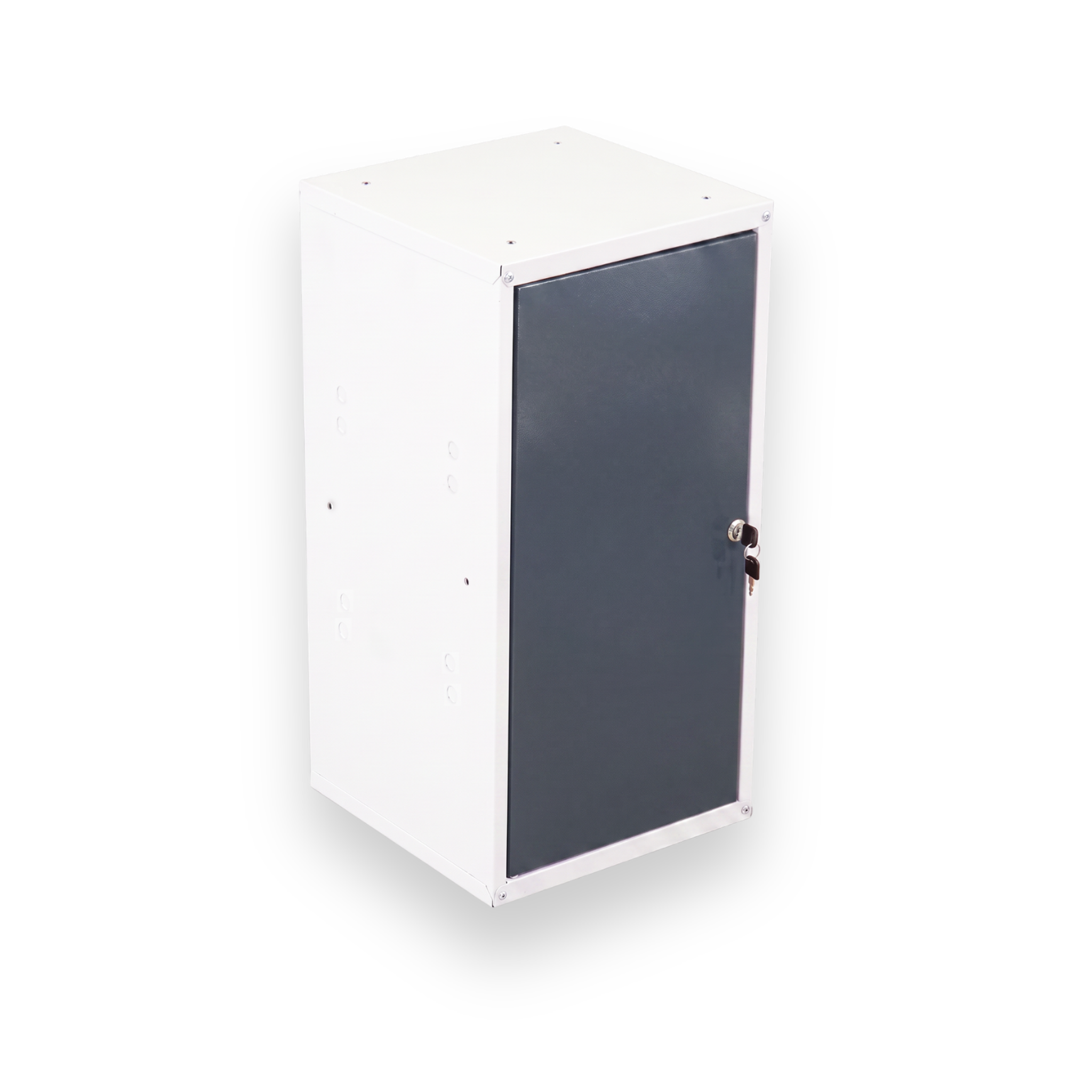 Šatní skříňka s uzamykatelným boxem 700 x 350 x 350 mm, cylindrický zámek, grafit