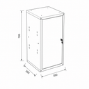 Šatní skříňka s uzamykatelným boxem 700 x 350 x 350 mm, cylindrický zámek, grafit