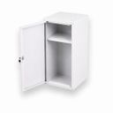 Šatní skříňka s uzamykatelným boxem 700 x 350 x 350 mm, cylindrický zámek, šedá