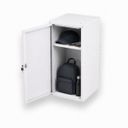 Šatní skříňka s uzamykatelným boxem 700 x 350 x 350 mm, cylindrický zámek, šedá