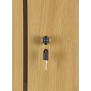 Šatní skříňka S1 s úložnými boxy, 4 boxy, 1850 x 300 x 500 mm, demont, cylindrický zámek, laminované dveře, bílá