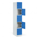 Šatní skříňka S1 s úložnými boxy, 5 boxů, 1850 x 300 x 500 mm, demont, otočný zámek, zelené dveře