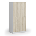 Šatní skříňka S1 s úložnými boxy, 6 boxů, 1850 x 900 x 500 mm, cylindrický zámek, laminované dveře, dub přírodní