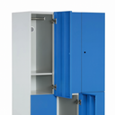 Šatní skříňka S1 s úložnými boxy, 6 boxů, 1850 x 900 x 500 mm, demont, cylindrický zámek, béžové dveře