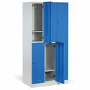 Šatní skříňka S1 s úložnými boxy, 6 boxů, 1850 x 900 x 500 mm, RFID zámek, tmavě šedé dveře