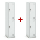 Šatní skříňka S3 dvoudveřová 1+1 ZDARMA, demont, cylindrický zámek, šedá/šedá
