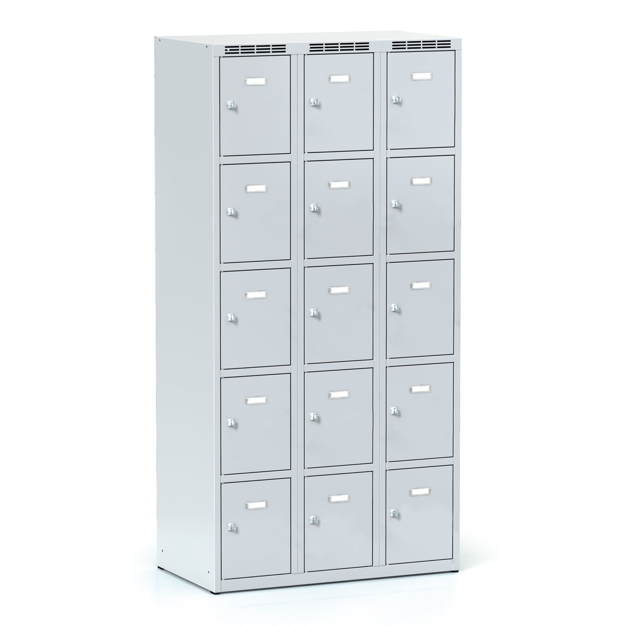 Šatní skříňka S6 s úložnými boxy, 15 boxů, 1800 x 900 x 500 mm, otočný zámek