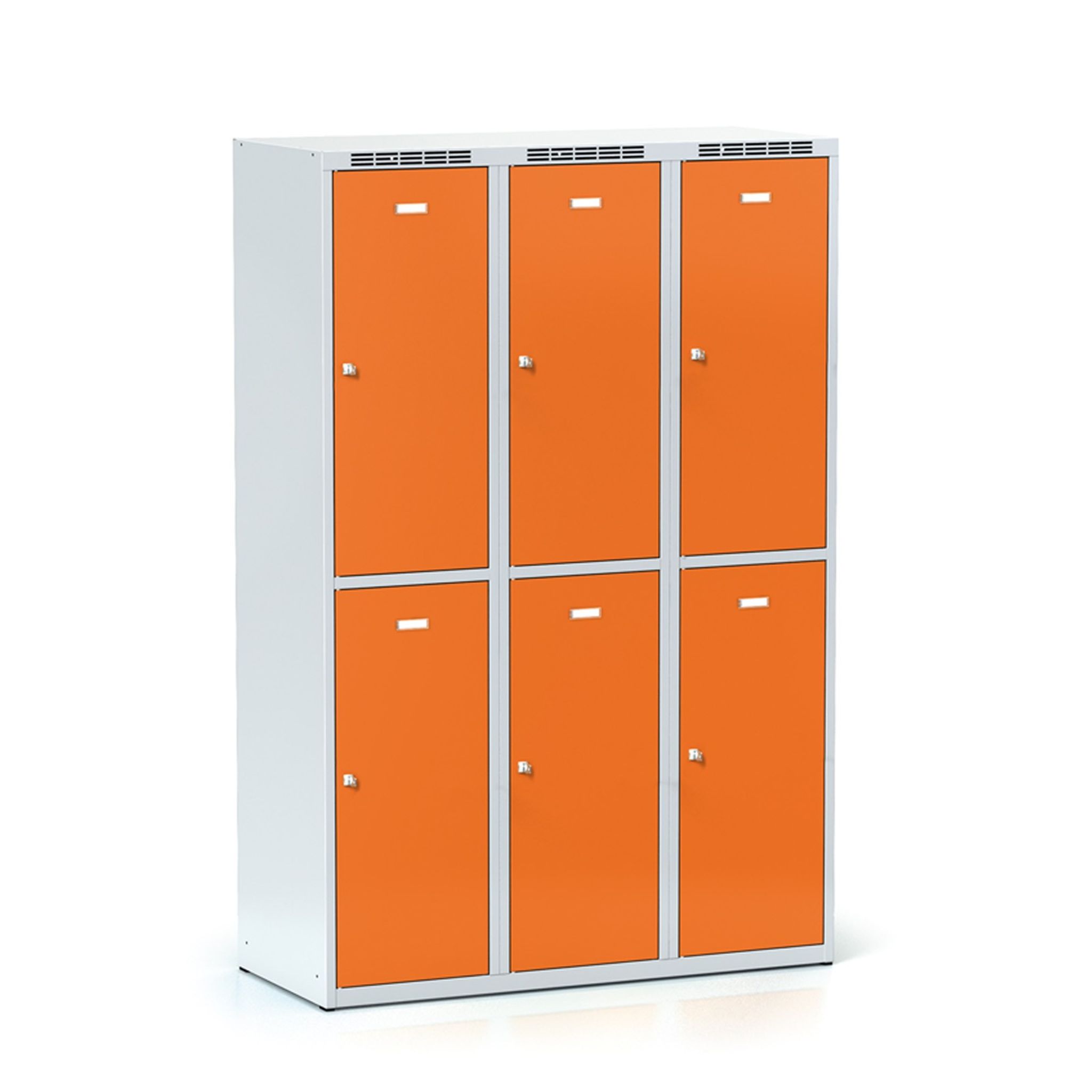 Šatní skříňka S6 s úložnými boxy, 6 boxů, 1800 x 1200 x 500 mm, cylindrický zámek