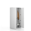 Šatníková skriňa FRAME, 2 oddiely, 872 x 450 x 1735 mm, PUSH-lock, biela