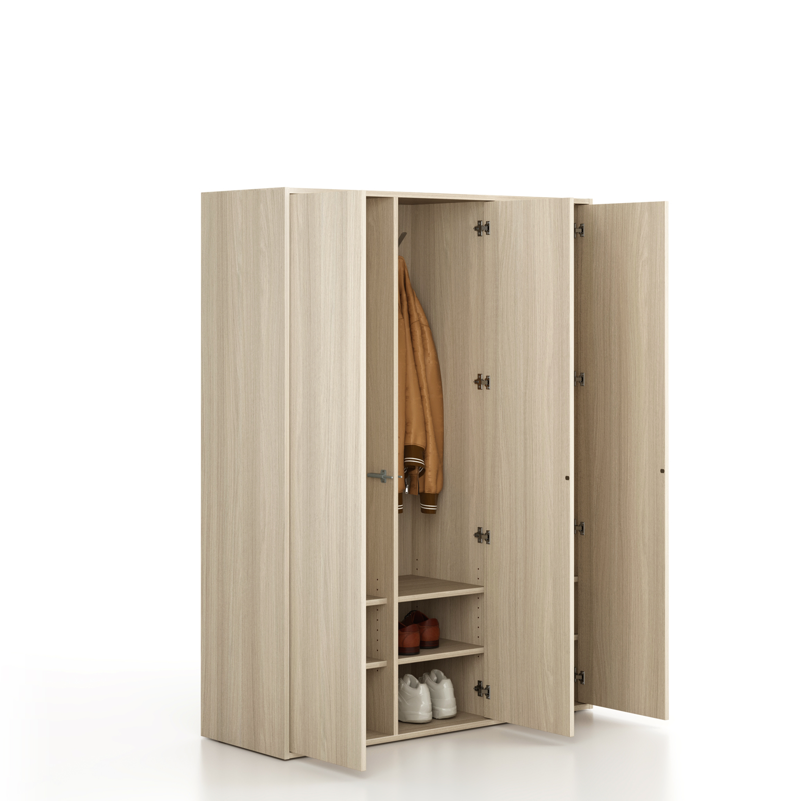 Fotografia produktu: Šatníková skriňa FRAME, 3 oddiely, 1299 x 450 x 1735 mm, PUSH-lock, dub prírodný