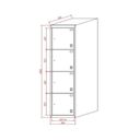 Šatníková skrinka s úložnými boxami, 12 boxov, 1820 x 1140 x 500 mm, cylindrický zámok, sivé dvere