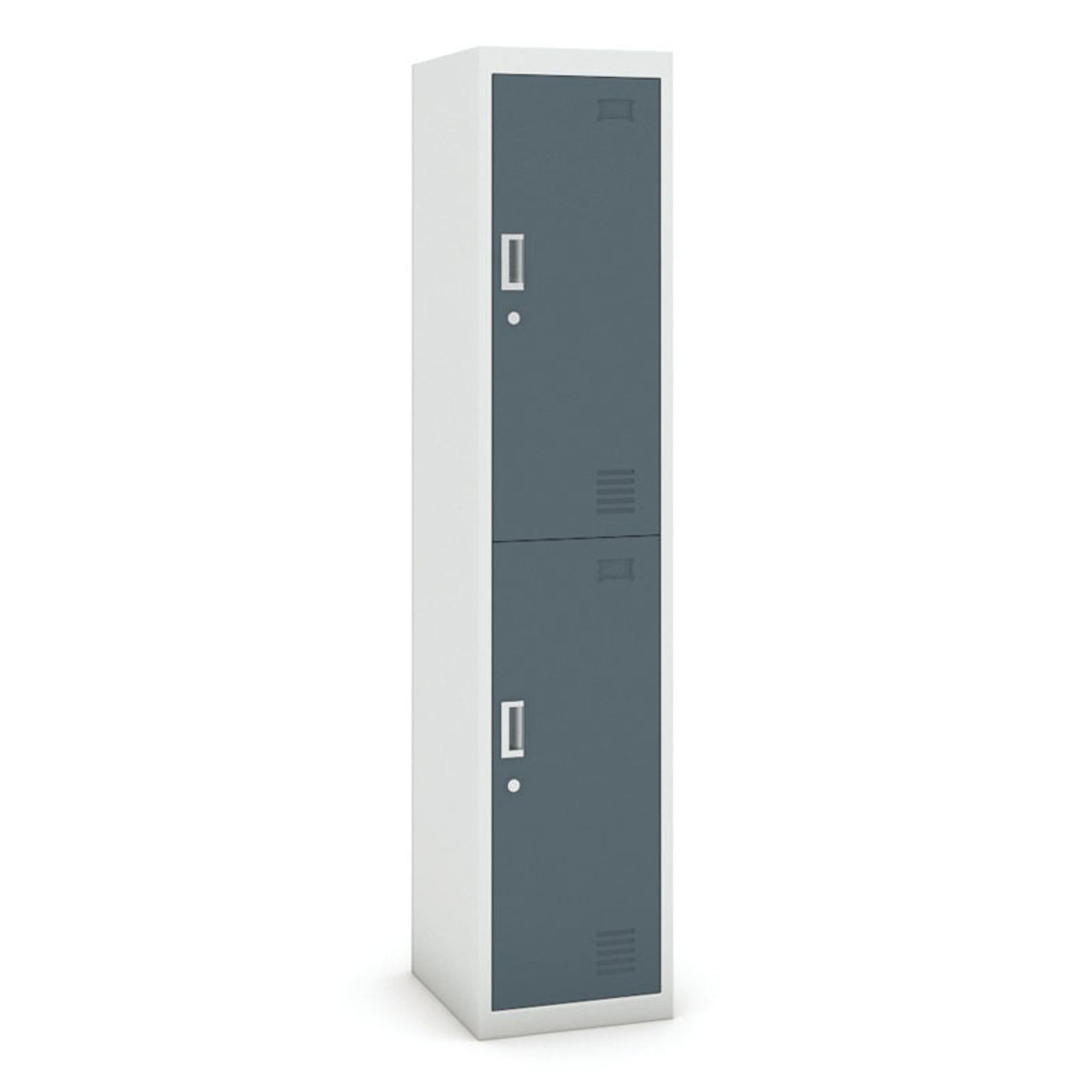 Šatníková skrinka s úložnými boxami, 2 boxy, 1800 x 380 x 450 mm, demont, cylindrický zámok, sivá/tmavosivá