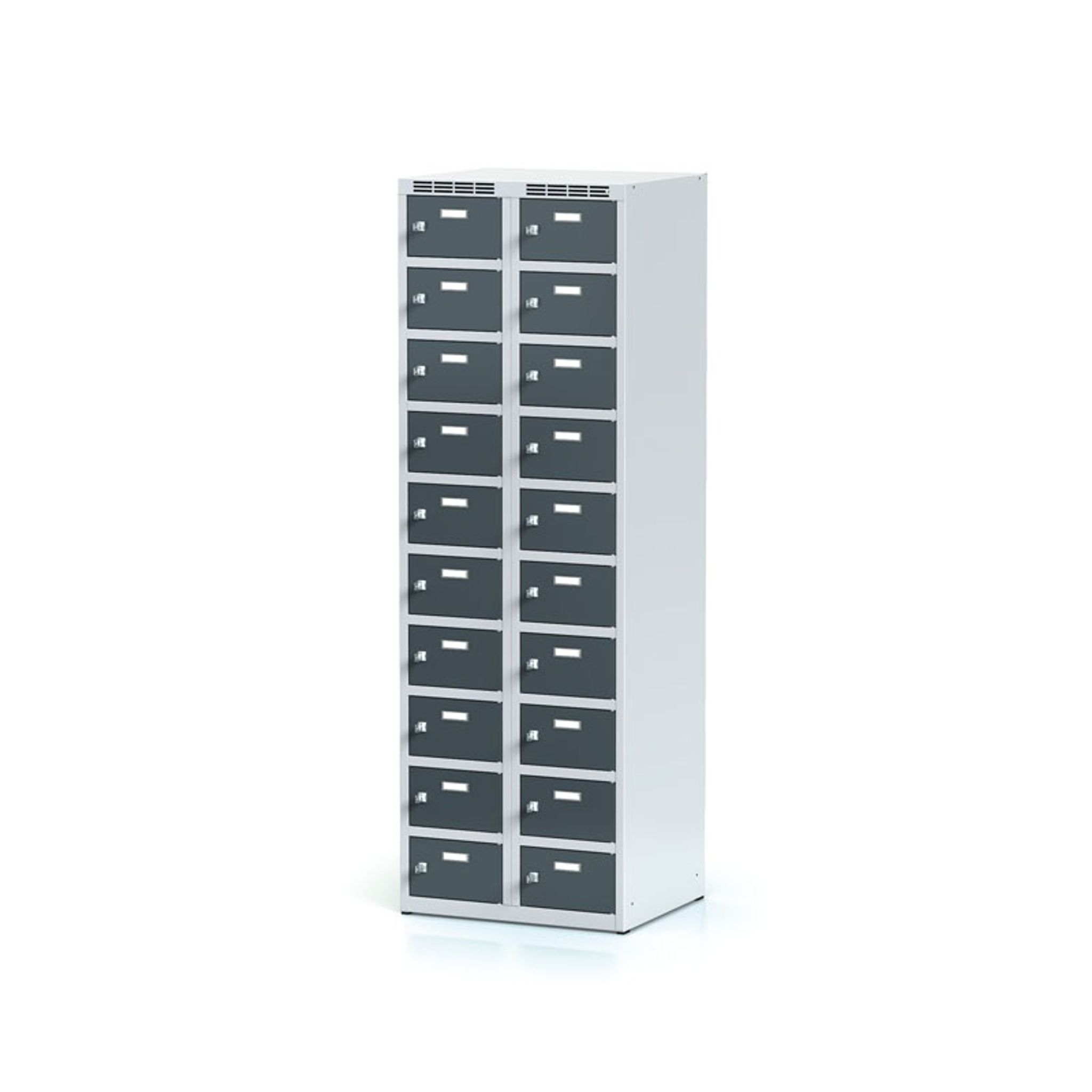 Šatníková skrinka s úložnými boxami, 20 boxov, 1800 x 600 x 500 mm, cylindrický zámok