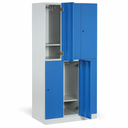 Šatníková skrinka s úložnými boxmi, 6 boxov, 1850 x 900 x 500 mm, demont, zámok s čítačkou RFID kariet, modré dvere