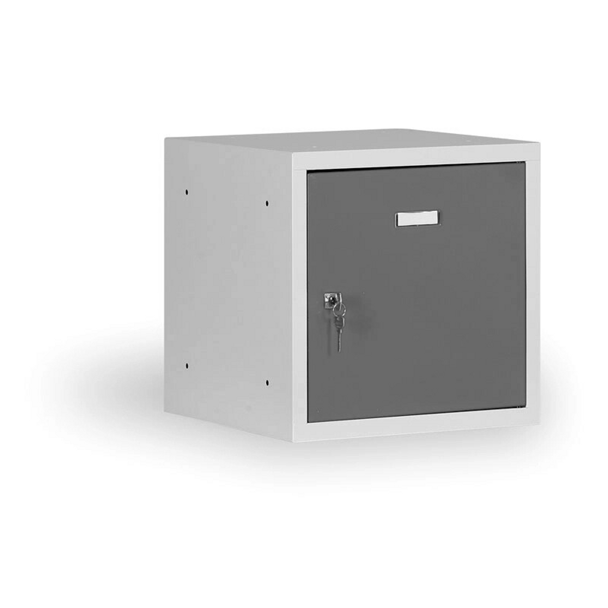 Šatníková skrinka s uzamykateľným boxom 300 x 300 x 300 mm, cylindrický zámok