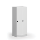 Šatníková skrinka S1 znížená, 2 oddiely, 1500 x 600 x 500 mm, demont, kódový zámok, laminované dvere, biela