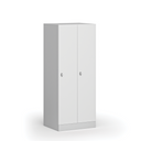 Šatníková skrinka S1 znížená, 2 oddiely, 1500 x 600 x 500 mm, demont, otočný zámok, laminované dvere, biela