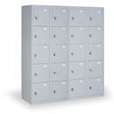 Šatníková skrinka S2 s úložnými boxami, 10 boxov, 1820 x 760 x 500 mm, demont, cylindrický zámok, modré dvere