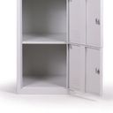 Šatníková skrinka S2 s úložnými boxami, 8 boxov, 1820 x 760 x 500 mm, demont, cylindrický zámok, modré dvere