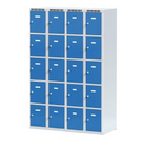 Šatníková skrinka S6 s úložnými boxami, 10 boxov, 1800 x 600 x 500 mm, cylindrický zámok, tmavosivé dvere