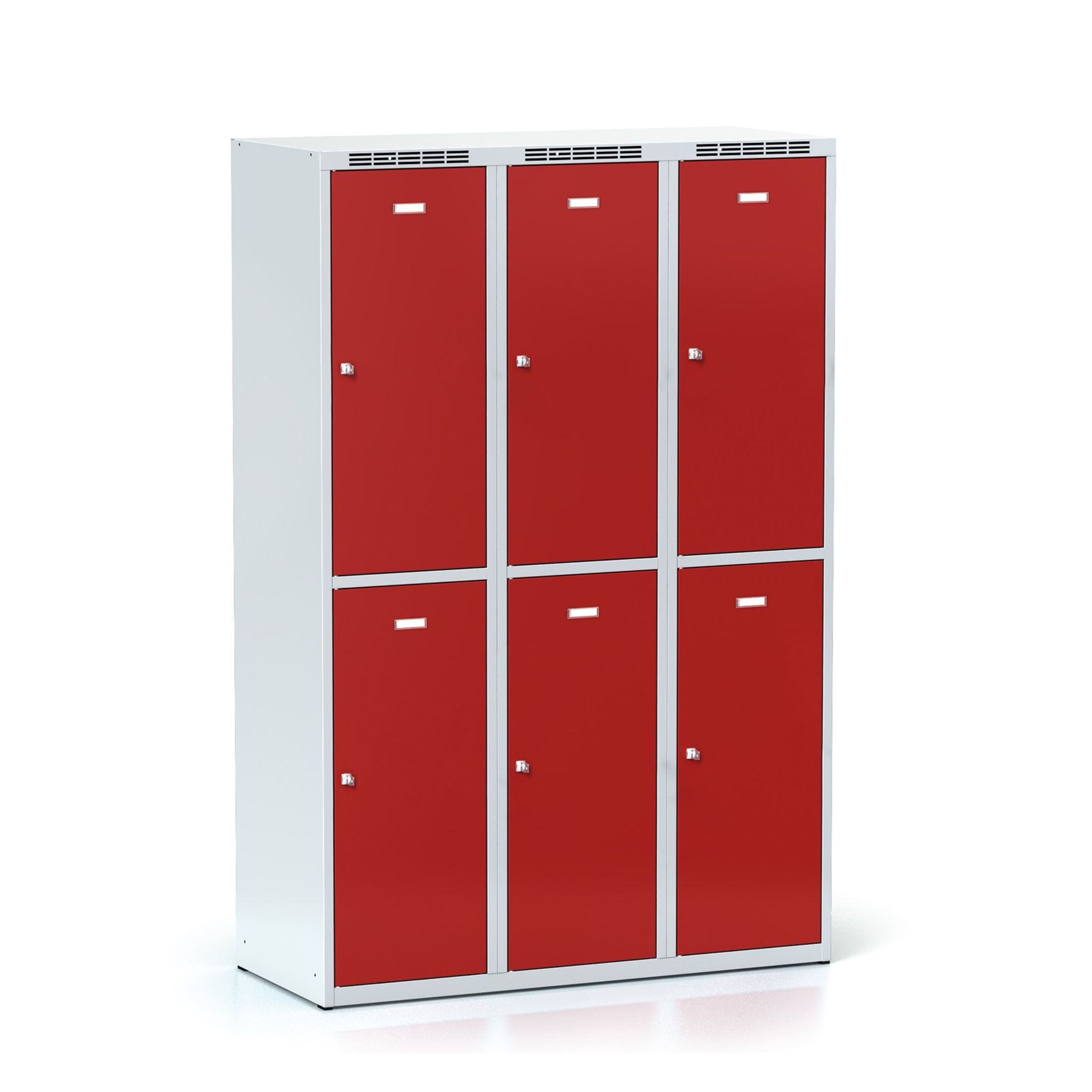 Šatníková skrinka S6 s úložnými boxami, 6 boxov, 1800 x 1200 x 500 mm, cylindrický zámok