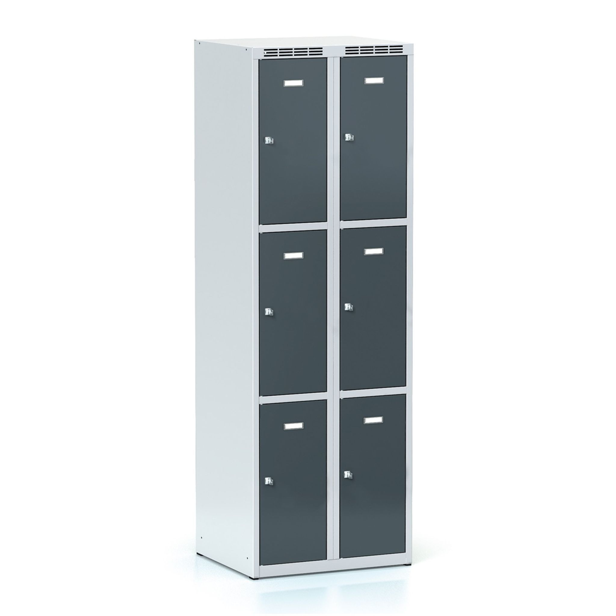 Šatníková skrinka S6 s úložnými boxami, 6 boxov, 1800 x 600 x 500 mm, cylindrický zámok