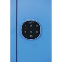 Šatníková skrinka znížená, 2 oddiely, 1500 x 600 x 500 mm, kódový zámok, modré dvere