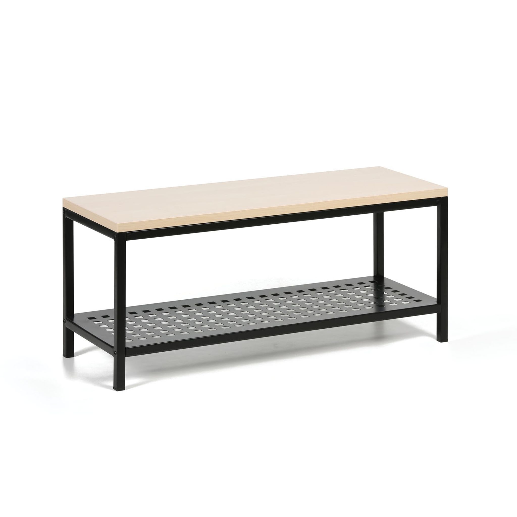 Šatňová lavica s plechovou policou na topánky, 1000x360x439 mm