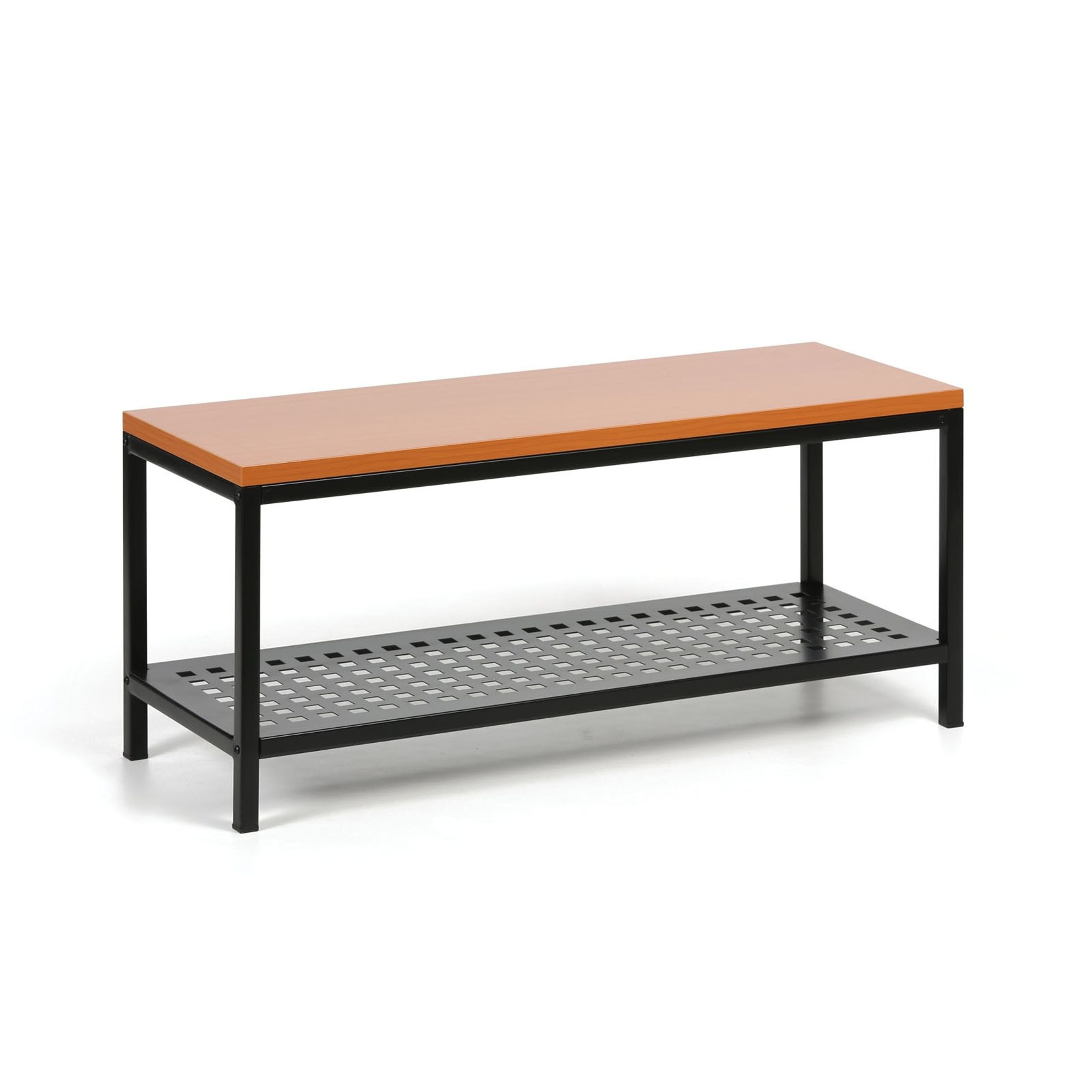 Šatňová lavica s plechovou policou na topánky, 1000x360x439 mm, čerešňa