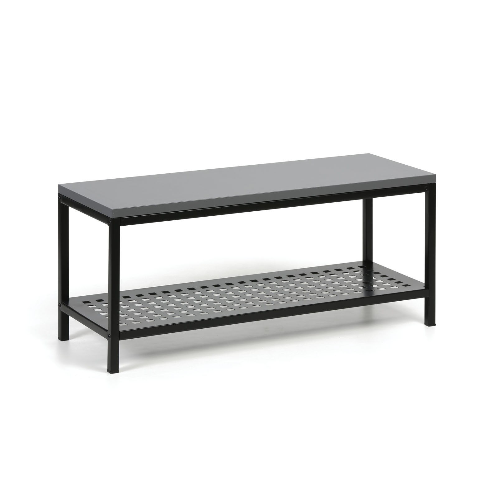 Fotografia produktu: Šatňová lavica s plechovou policou na topánky, 1000x360x439 mm, grafit