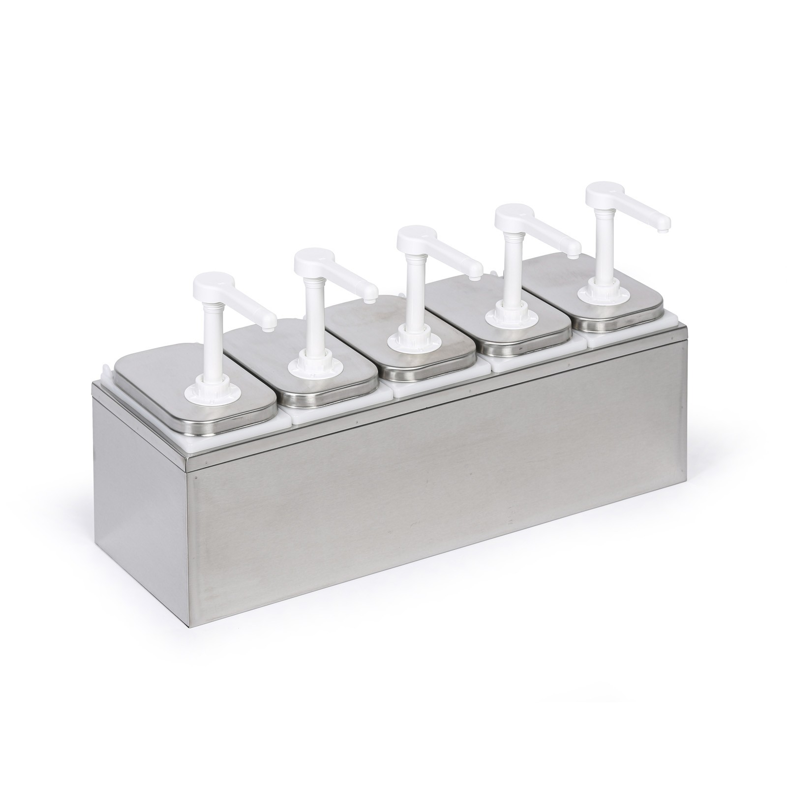 Saro Saucenspender PD-005 – 2x 2,25 L, Edelstahl/Chrom, Einstellbare Dosierung Max. 30 Ml