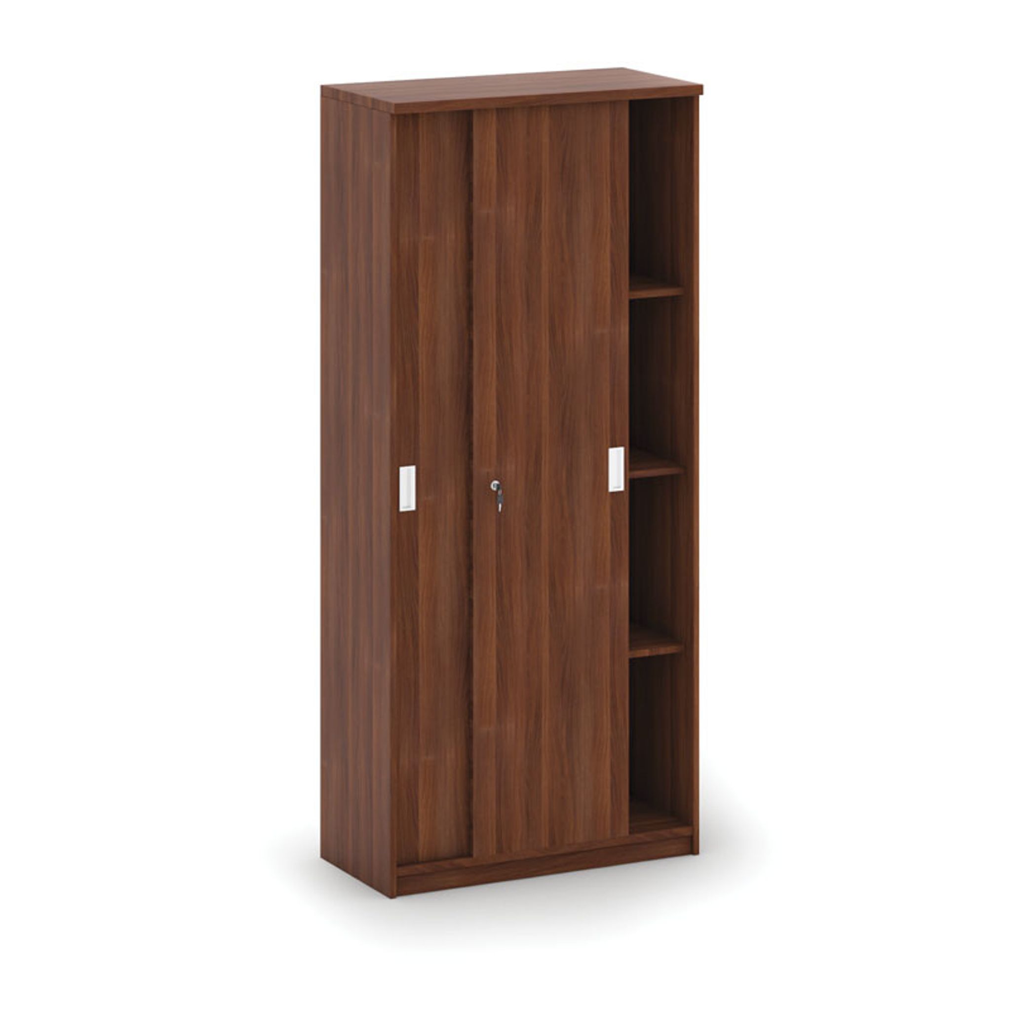 Schiebeschrank MIRELLI, 800 x 400 x 1800 mm, Nussbaum